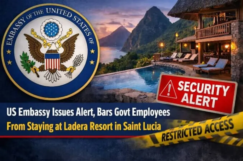 US Embassy issues alert, bars govt employees from staying at Ladera resort in Saint Lucia 