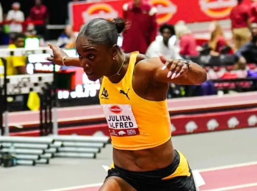 Sprint queen Julien Alfred runs 6.99 at Tyson Invitational, breaks meet record 