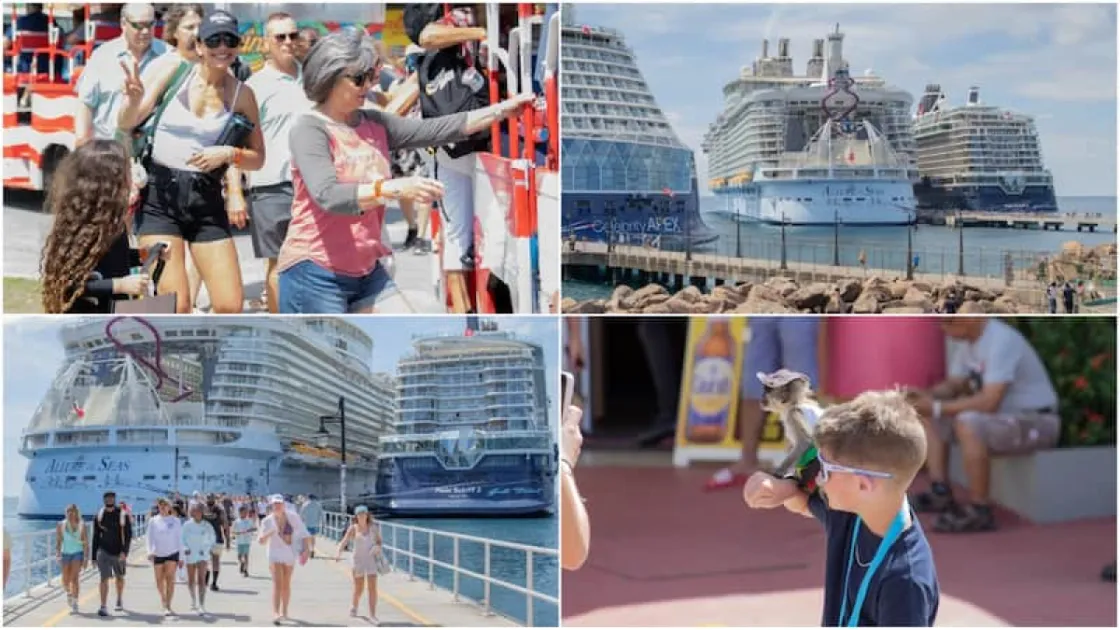 Port Zante buzzes with thousands of visitors as four mega cruise ships dock in St Kitts 