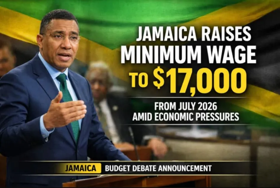 Jamaica raises minimum wage to $17,000 from July 2026 amid economic pressures 