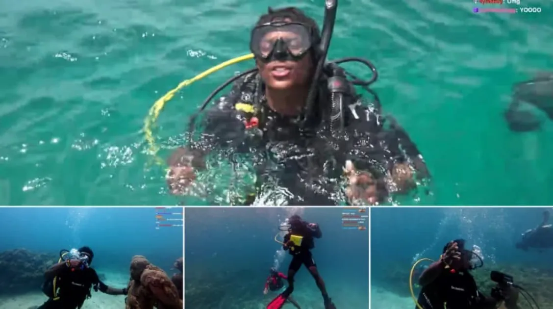 IShowSpeed makes history with first-ever live underwater stream in Grenada