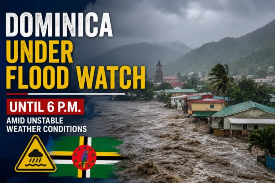 Dominica under Flood Watch until 6 pm amid unstable weather conditions