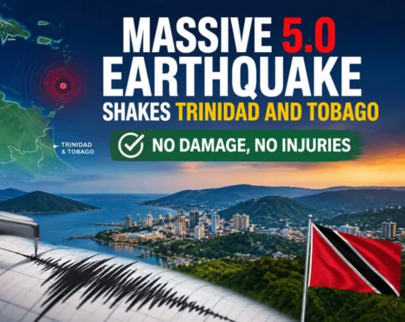 Massive 5.0 earthquake shakes Trinidad and Tobago, no damage reported