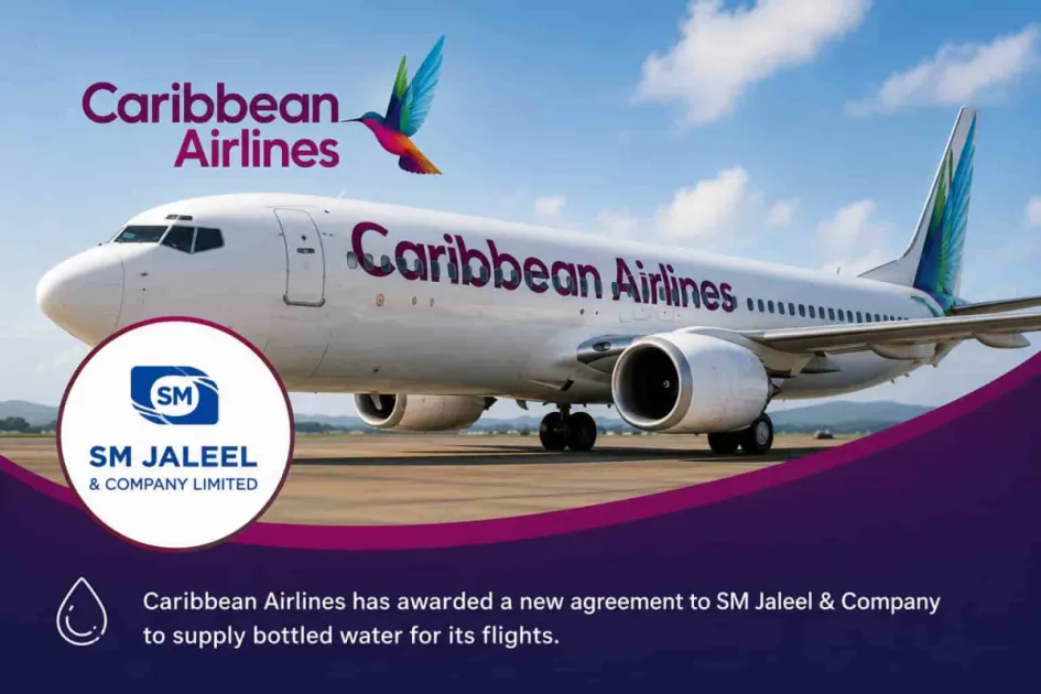 Caribbean Airlines replaces Blue Waters with SM Jaleel as in-flight water supplier