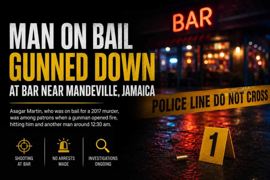 Jamaica: Man out on bail for 2017 murder shot dead at Mandeville bar