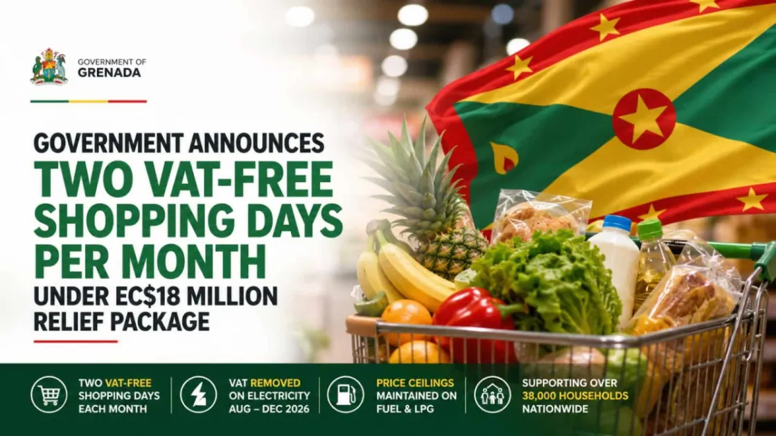 Grenada announces two monthly VAT-free shopping days under EC$18M relief package
