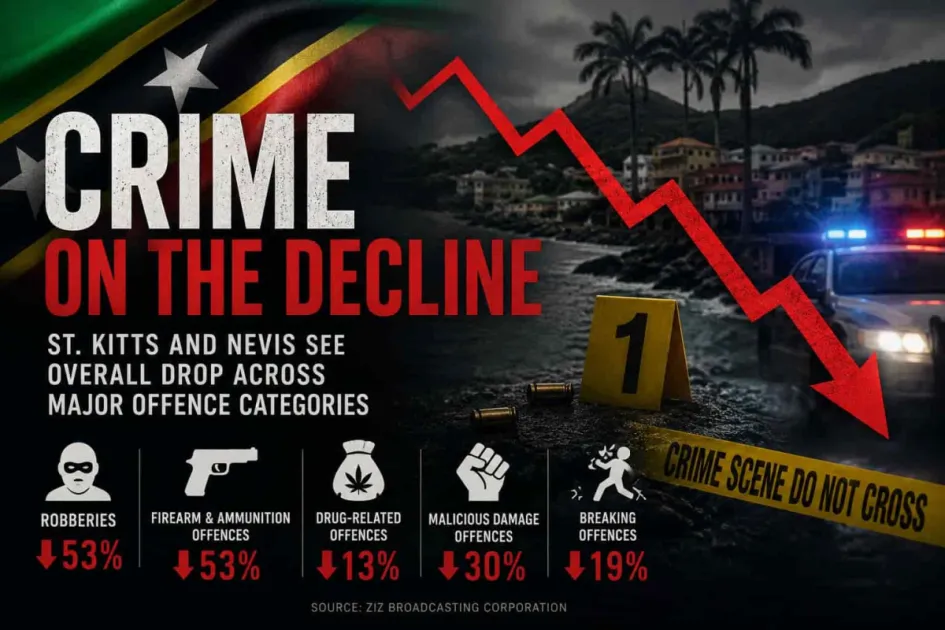 St. Kitts and Nevis records lower crime rates in latest mid-year report