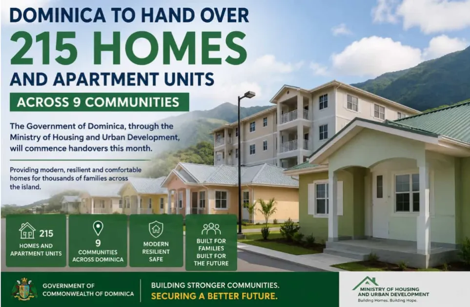 Dominica to allocate 215 new homes and apartment units to nine communities 