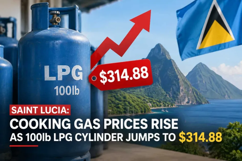 Saint Lucia: Cooking gas prices rise as 100lb LPG cylinder jumps to $314.88