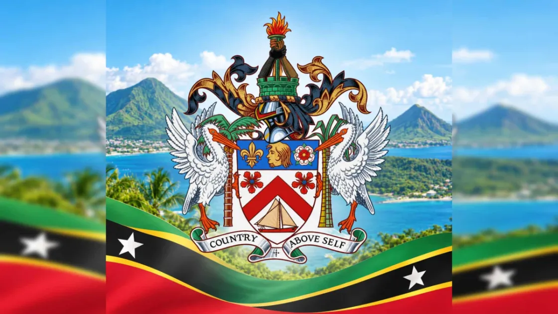 PM Drew highlights history and symbolism of St. Kitts and Nevis Coat of Arms