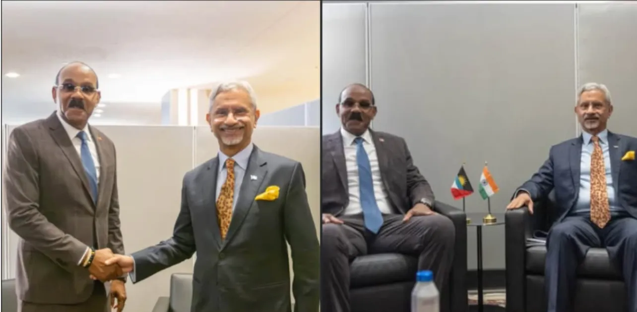 Antiguan PM Gaston Browne meets Indian Minister of Foreign Affairs at UNGA81