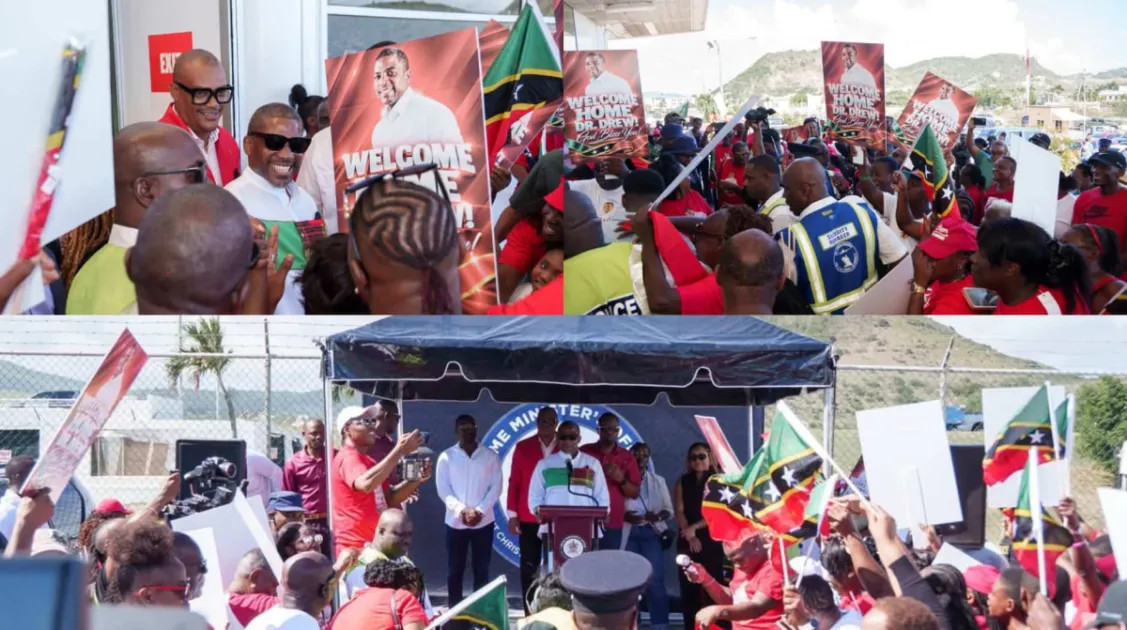 PM Drew returns to St. Kitts and Nevis after stroke recover, thanks nation for prayers